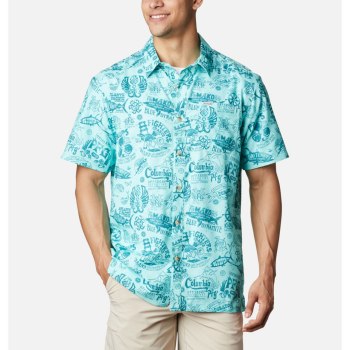 Columbia Overhemd Heren, PFG Super Slack Tide Camp Blauw, 98MVBKPXE